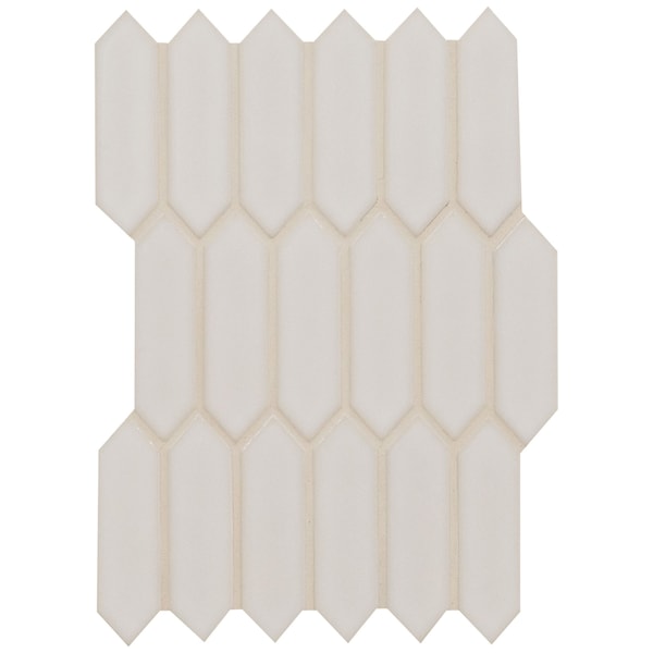 Antique White Picket 1035 InX 1457 InGlossy Ceramic Mosaic Tile 10PK